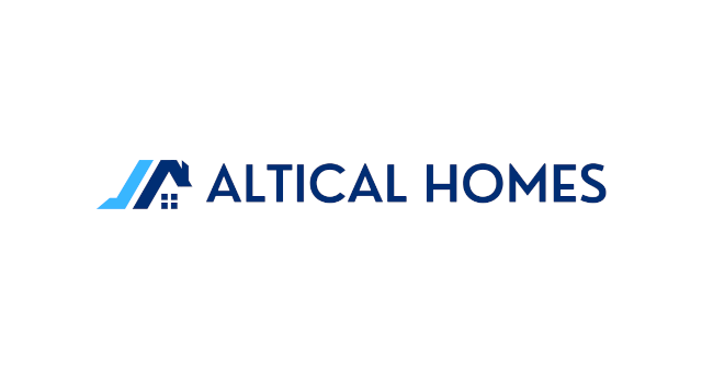 Altical Homes logo with a shadow to highlight the corners.