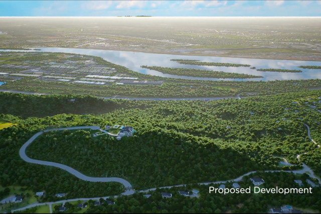An aerial view of the proposed plan for an estate
