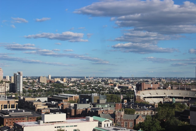 An aerial view of a Pennsylvania neighborhood.