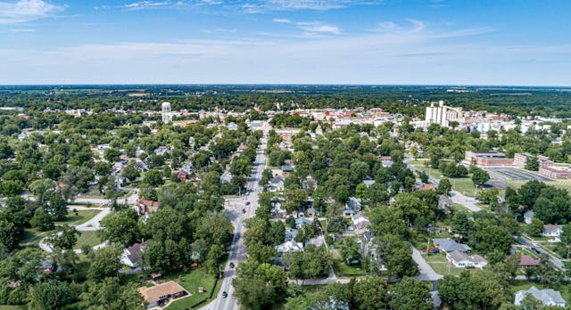 an aerial view of a residential community.