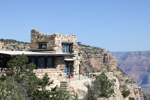 Home on top of a rocky mountain.