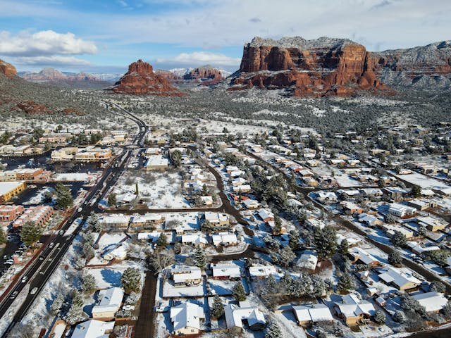 A top view of a neighborhood in Arizona.