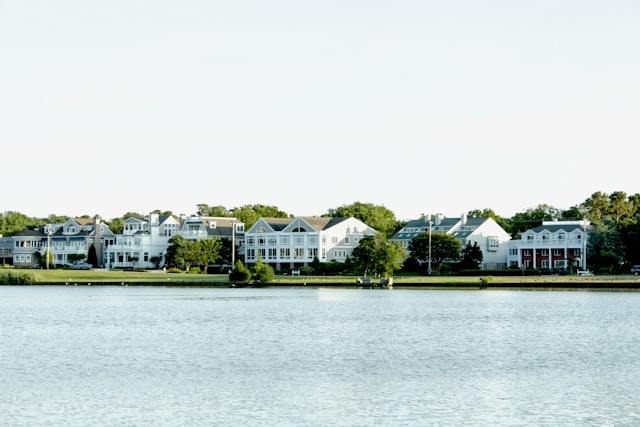 Houses over Dewey Beach.
