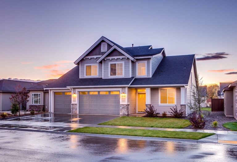A beautiful blue home.